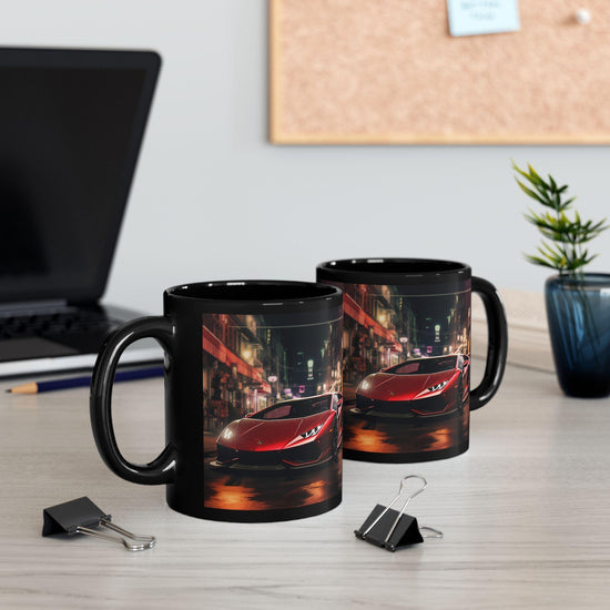 Black Mug, Red Lamborghini, Sexy Mug, Gift for Dad, Gift for Son, Hot Coffee Mug, Hot Tea Mug, Office Boss Gift, Holiday Sale, Father&