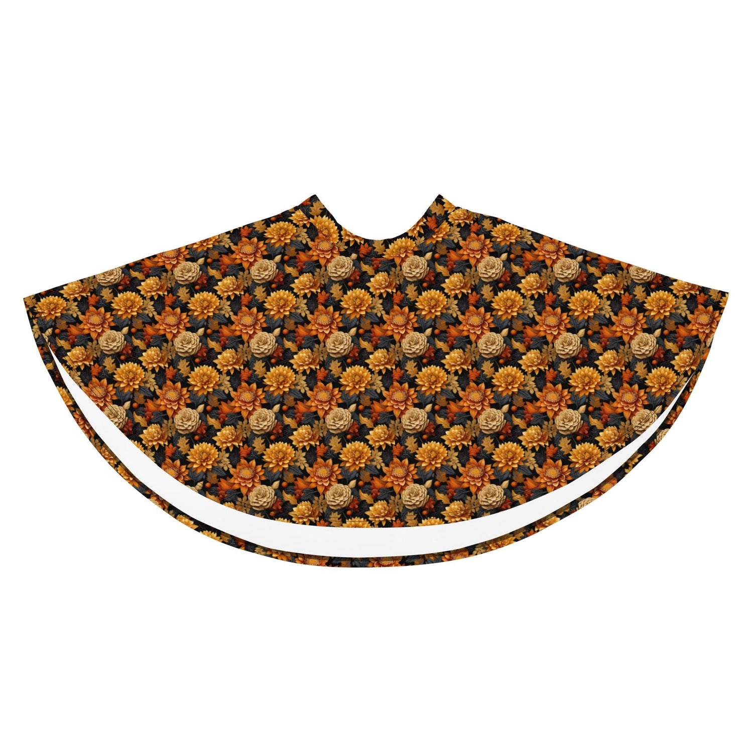 Skater Skirt, Fall season Autumn leaves all over pattern print design flaterring fabric casual dinner date concert Holiday style skirt