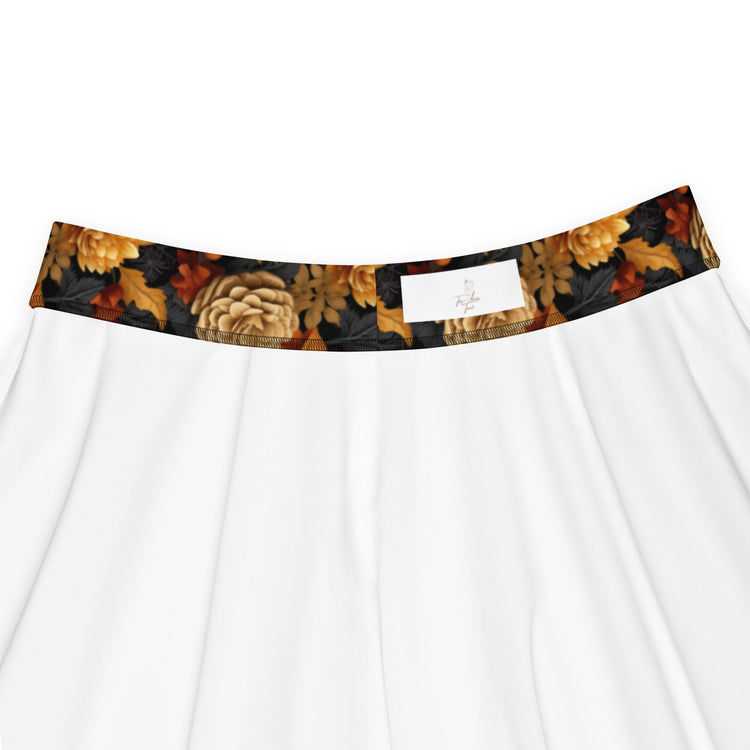 Skater Skirt, Fall season Autumn leaves all over pattern print design flaterring fabric casual dinner date concert Holiday style skirt