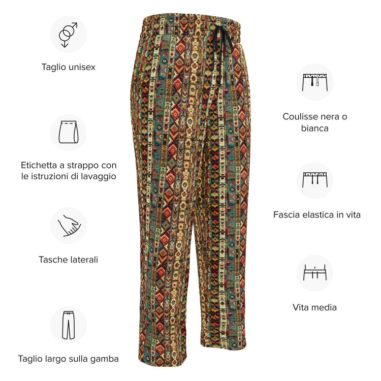 Wide-leg joggers, Unisex fit native all over pattern design casual recycled fabric relaxed all day wear lounge sweat pants