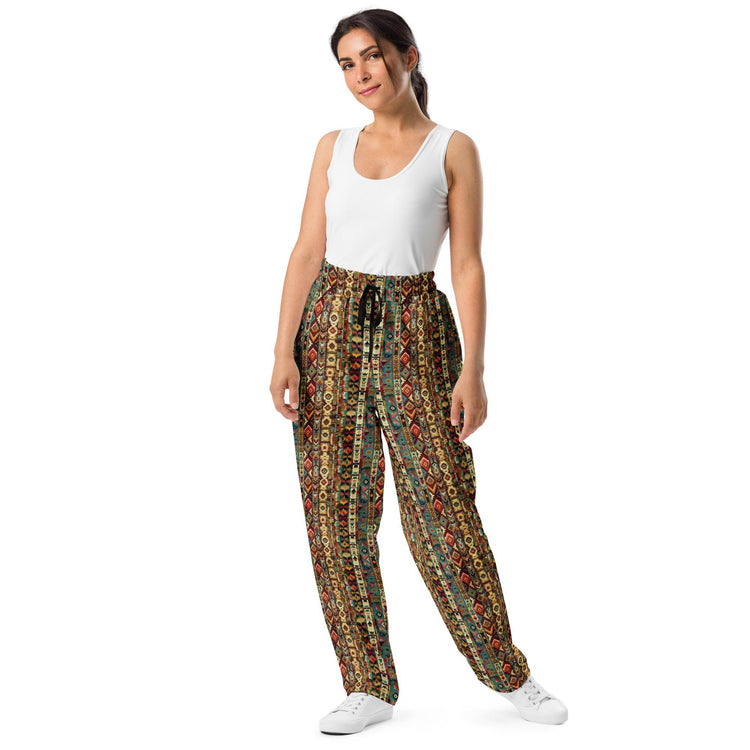 Wide-leg joggers, Unisex fit native all over pattern design casual recycled fabric relaxed all day wear lounge sweat pants
