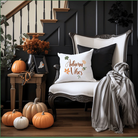 Square Autumn Vibes pillow Fall home decor couch chair bed accent throw great gift for mom auntie and grandma