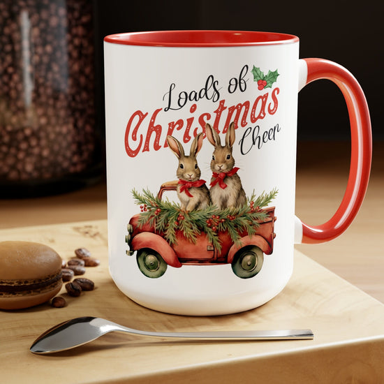 Two-Tone Coffee Mugs 15oz | Holiday & Office Mugs | Perfect Xmas Gifts | Novelty Farmhouse Kitchen Mugs | Country Holiday Coffee Cup