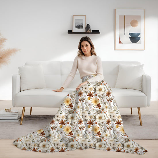 Manta decorativa con estampado floral de Acción de Gracias de otoño, suave, cálida y acogedora, para sofá, cama y silla.