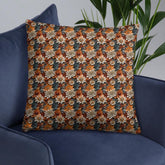 Fall foral pillow all over pattern Autumn design couch bed bench couture stylish warm festive holiday accent cushion