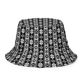 Reversible bucket hat styllish western black white pattern design versatile fashinista streetwear apparel casual everyday unisex fabric hat