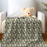 Throw Blanket, Floral all over print pattern soft velveteen relax couch bed travel stylish eye catching decorative chair gift throw.