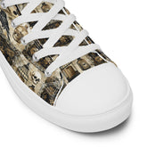 Women’s gothic Halloween Fall fashion style pattern print casual school work youthful trendy high top canvas shoes