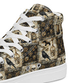 Women’s gothic Halloween Fall fashion style pattern print casual school work youthful trendy high top canvas shoes