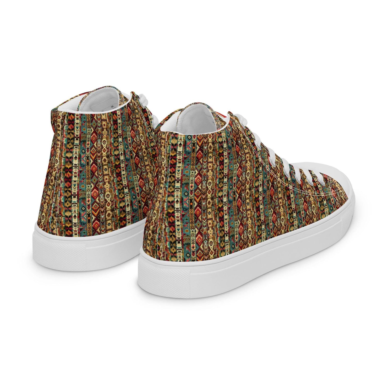 Men’s native all over casual style print pattern design high top canvas everyday fashion shoes
