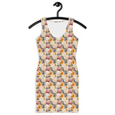 Floral all over print pattern art design casual dinner date party wear blazer fashion bodycon dress