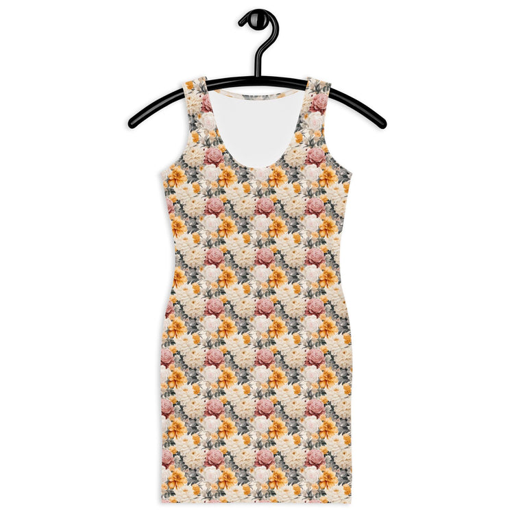 Floral all over print pattern art design casual dinner date party wear blazer fashion bodycon dress