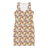 Floral all over print pattern art design casual dinner date party wear blazer fashion bodycon dress