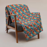 Throw Blanket, Bright colorful floral all over print pattern soft comfy silky couch bed travel holiday must relaxing holiday gift throw