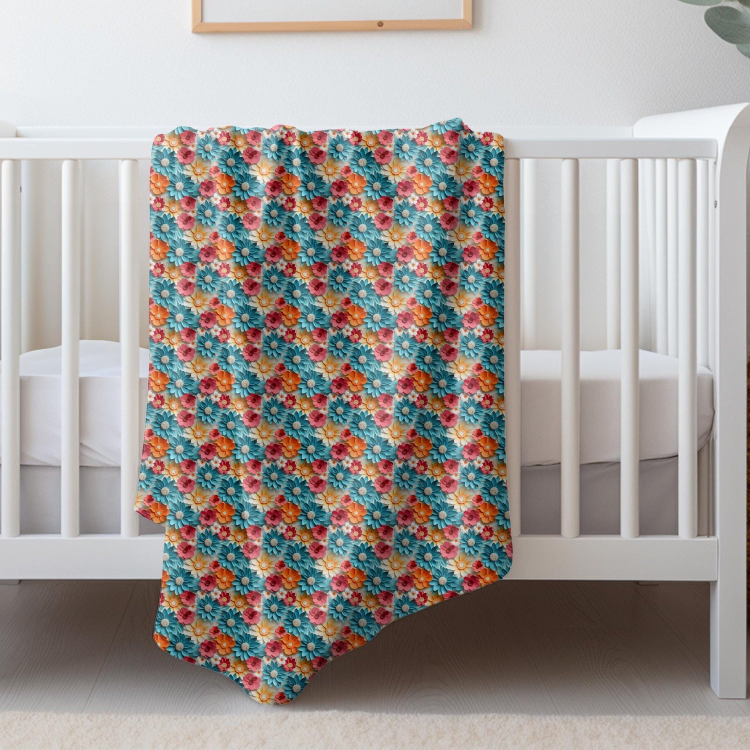 Throw Blanket, Bright colorful floral all over print pattern soft comfy silky couch bed travel holiday must relaxing holiday gift throw