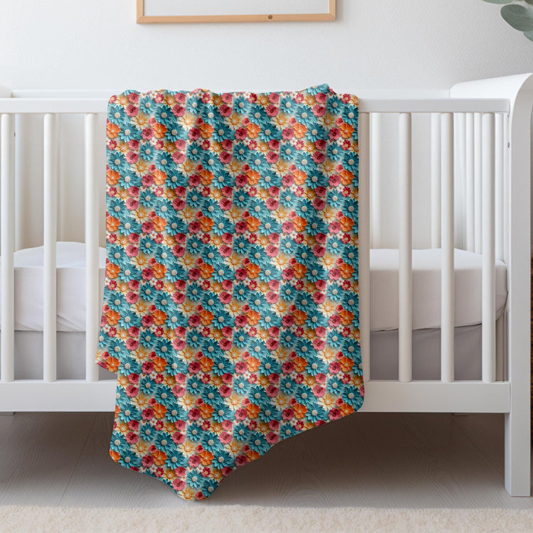 Throw Blanket, Bright colorful floral all over print pattern soft comfy silky couch bed travel holiday must relaxing holiday gift throw