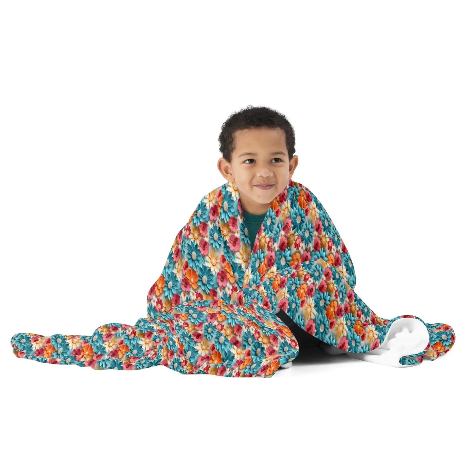 Throw Blanket, Bright colorful floral all over print pattern soft comfy silky couch bed travel holiday must relaxing holiday gift throw The Aurora Touch