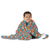 Throw Blanket, Bright colorful floral all over print pattern soft comfy silky couch bed travel holiday must relaxing holiday gift throw The Aurora Touch