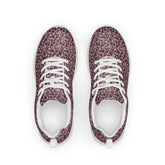 Women’s athletic shoes, Burgandy lace all over print classy sophisticated design casual workout work sporty sneaker jean pairing shoe