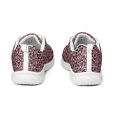 Women’s athletic shoes, Burgandy lace all over print classy sophisticated design casual workout work sporty sneaker jean pairing shoe