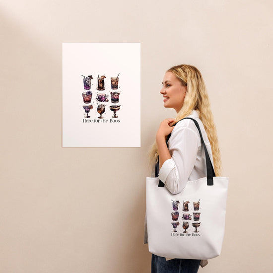 Halloween fashion over shoulder tote Fall style novelty humorous casual minimilist laptop Ipad book office sachel handle carry all bag