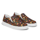 Women’s slip-on bright Mexican traditional floral all over print pattern design casual fashion college student everyday girl canvas shoes