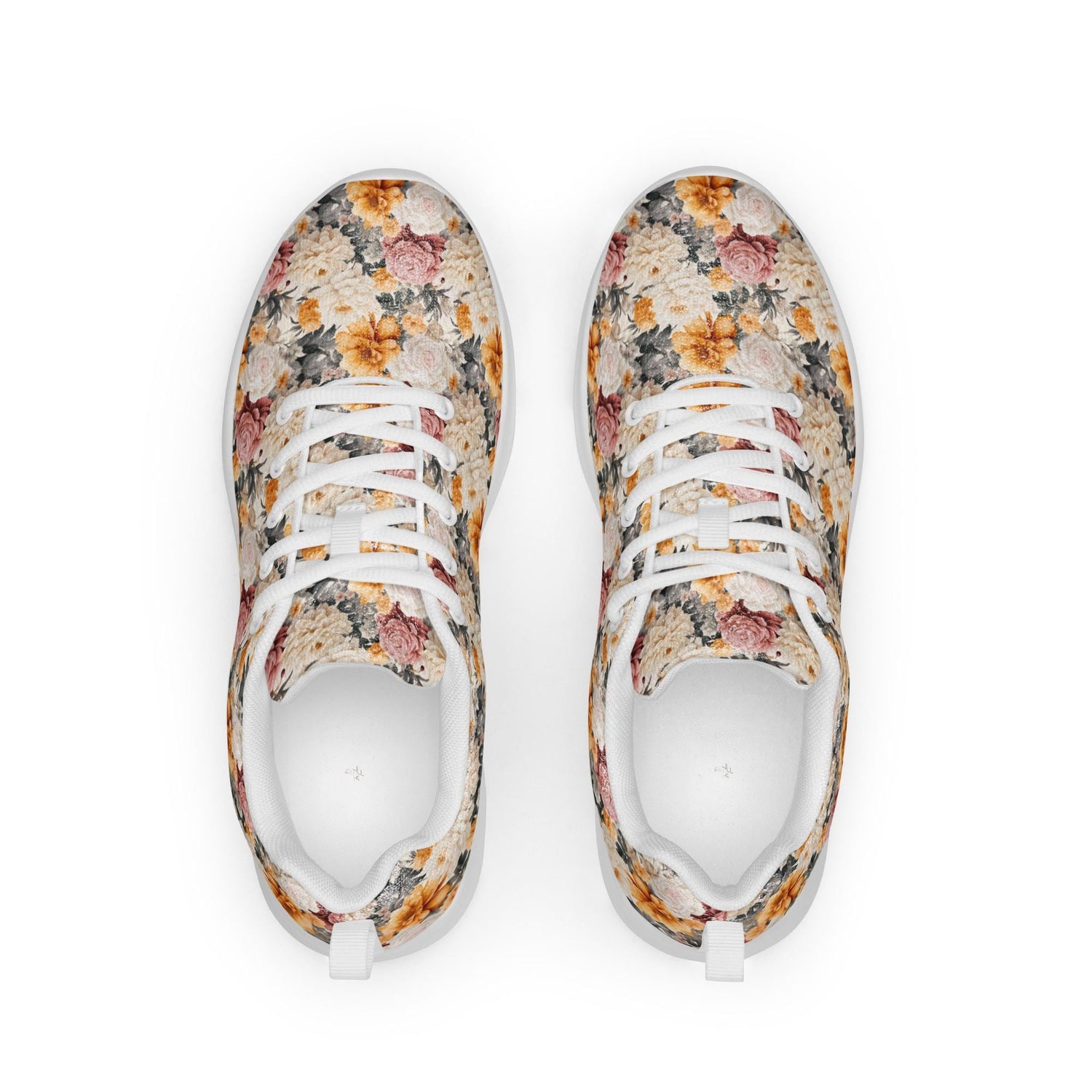 Women’s bright pretty floral pattern casual stylish fashionista athletic shoe great for walking shopping and gifting