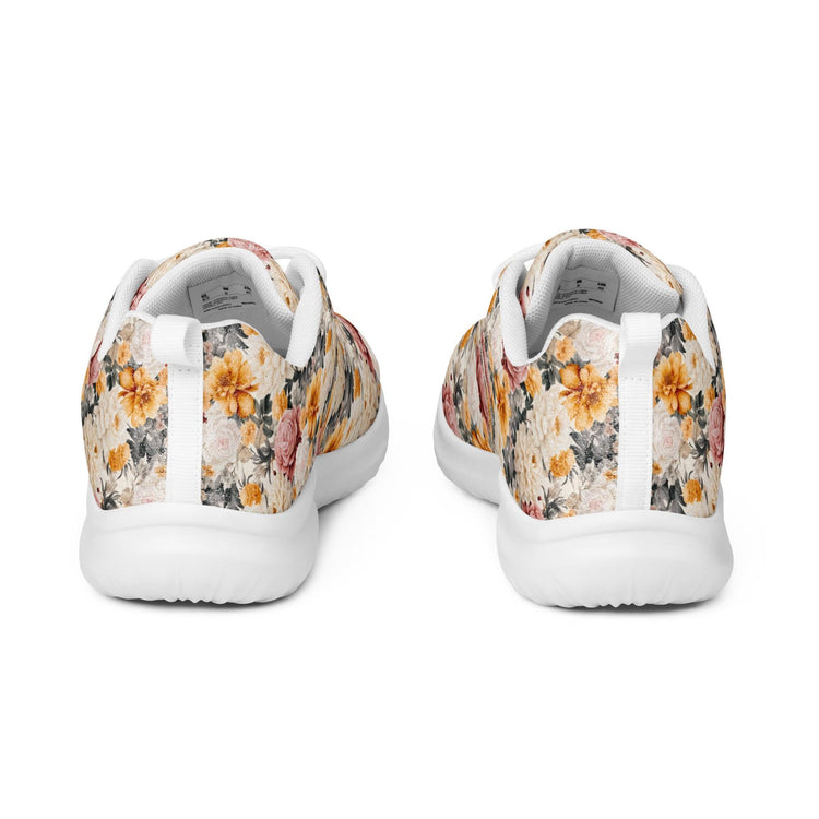 Women’s bright pretty floral pattern casual stylish fashionista athletic shoe great for walking shopping and gifting