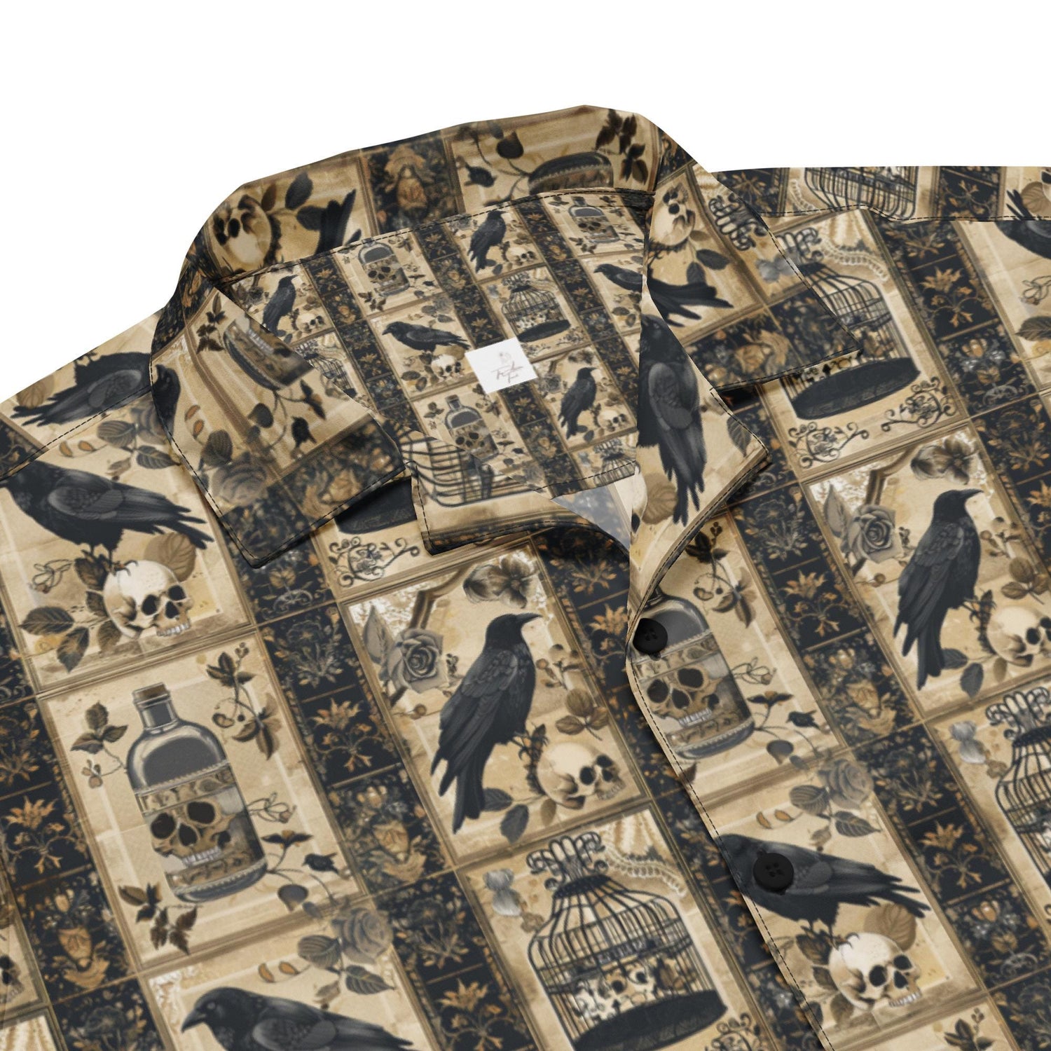 Unisex button shirt, Mens gothic mystic design light airy sweatfree relaxing chill button everyday casual work party oversize shirt