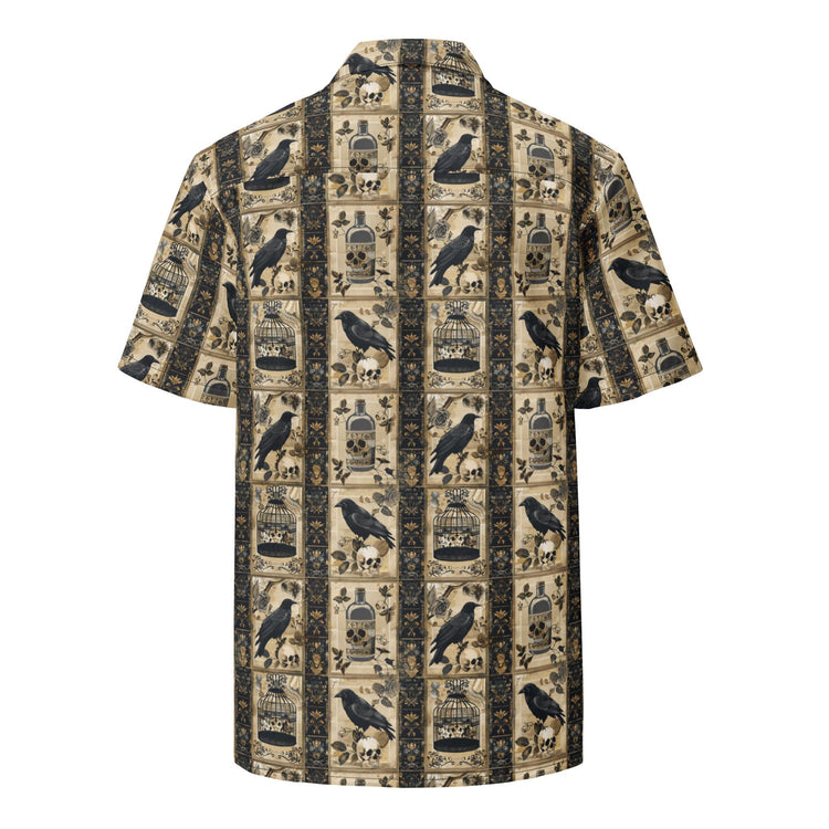 Unisex button shirt, Mens gothic mystic design light airy sweatfree relaxing chill button everyday casual work party oversize shirt