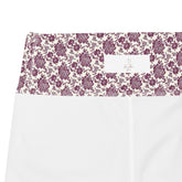 Yoga Leggings, Burgandy floral all over pattern design stretchy comfy flexible workout gym casual stylish pants