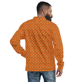 Unisex Bomber Jacket, women men orange crotchet all over print stylish design casual modern day special event every day designer clothing