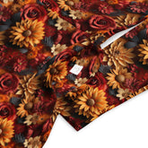 All-over print long sleeve midi dress. Autumn Fall 3D all over print pattern stylish runway high fashion holiday special floral dress