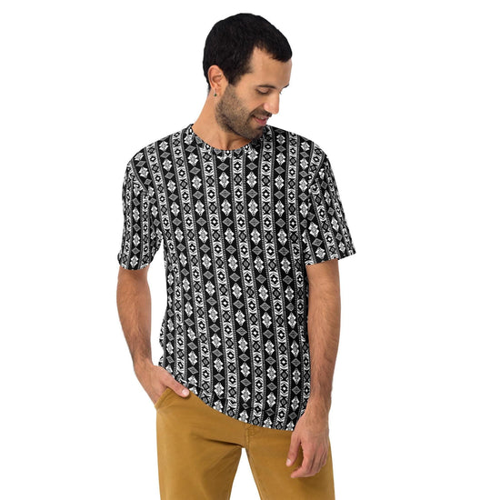 Mens Trendy Casual Black & White All Over Pattern Designer Casual Eye Catching Wear