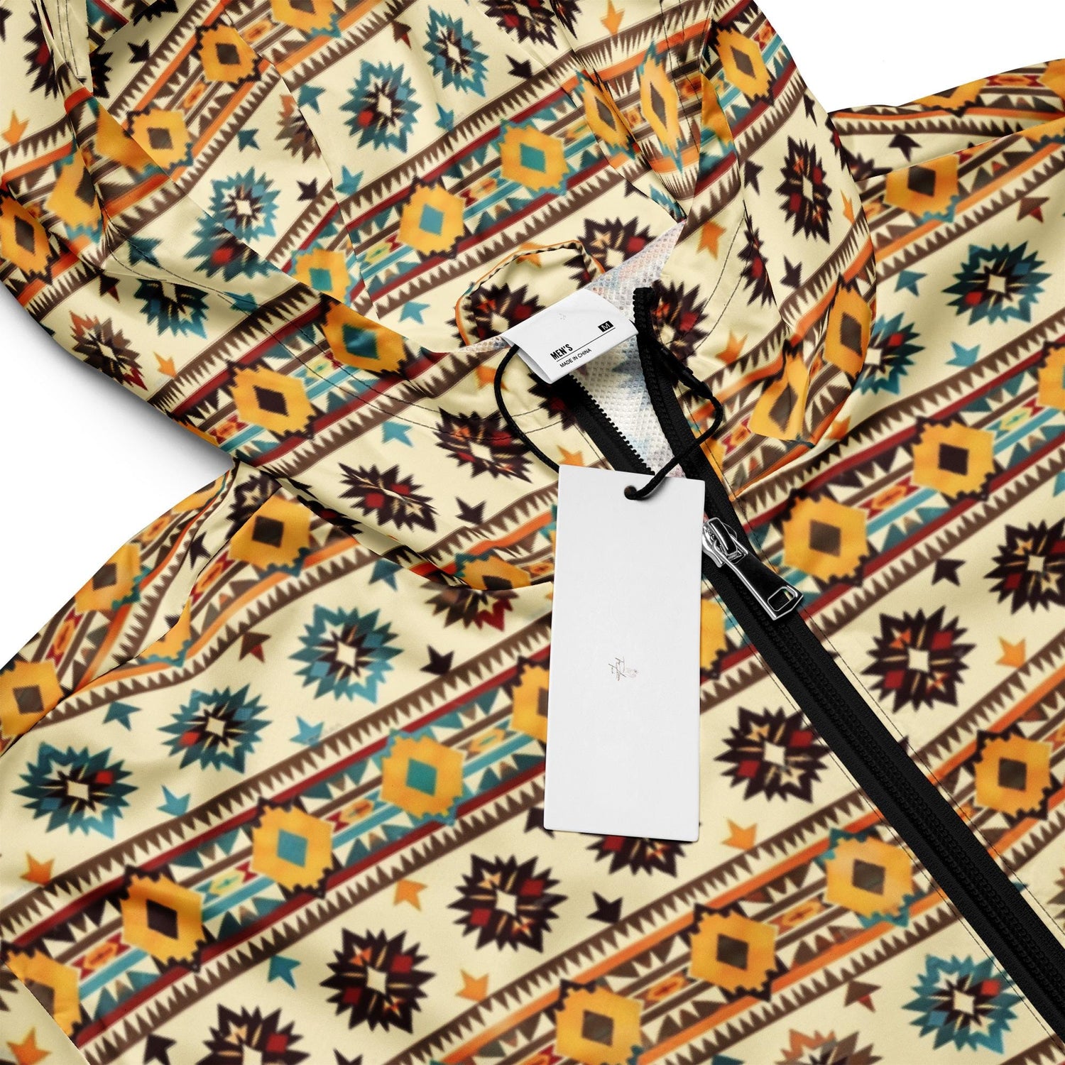 Men’s windbreaker, Native all over print design all seasons water resistant stylish casual everyday comfortable light windbreaker jacket