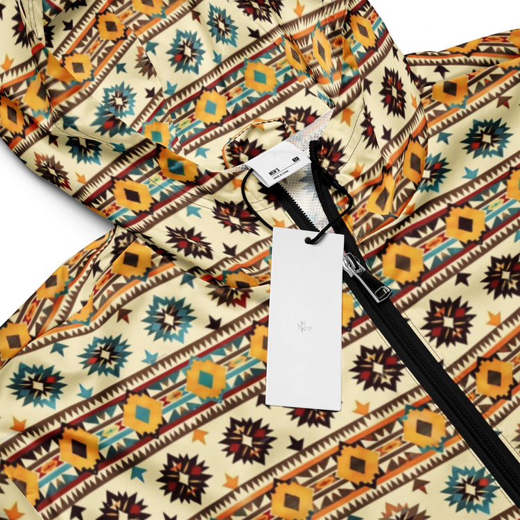 Men’s windbreaker, Native all over print design all seasons water resistant stylish casual everyday comfortable light windbreaker jacket