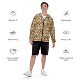 Men’s windbreaker, Native all over print design all seasons water resistant stylish casual everyday comfortable light windbreaker jacket