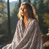 Throw Blanket, Colorful grandma crotchet all over pattern design soft comfy minimilist country classic fleece bedspread couch chair throw