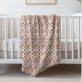 Throw Blanket, Colorful grandma crotchet all over pattern design soft comfy minimilist country classic fleece bedspread couch chair throw