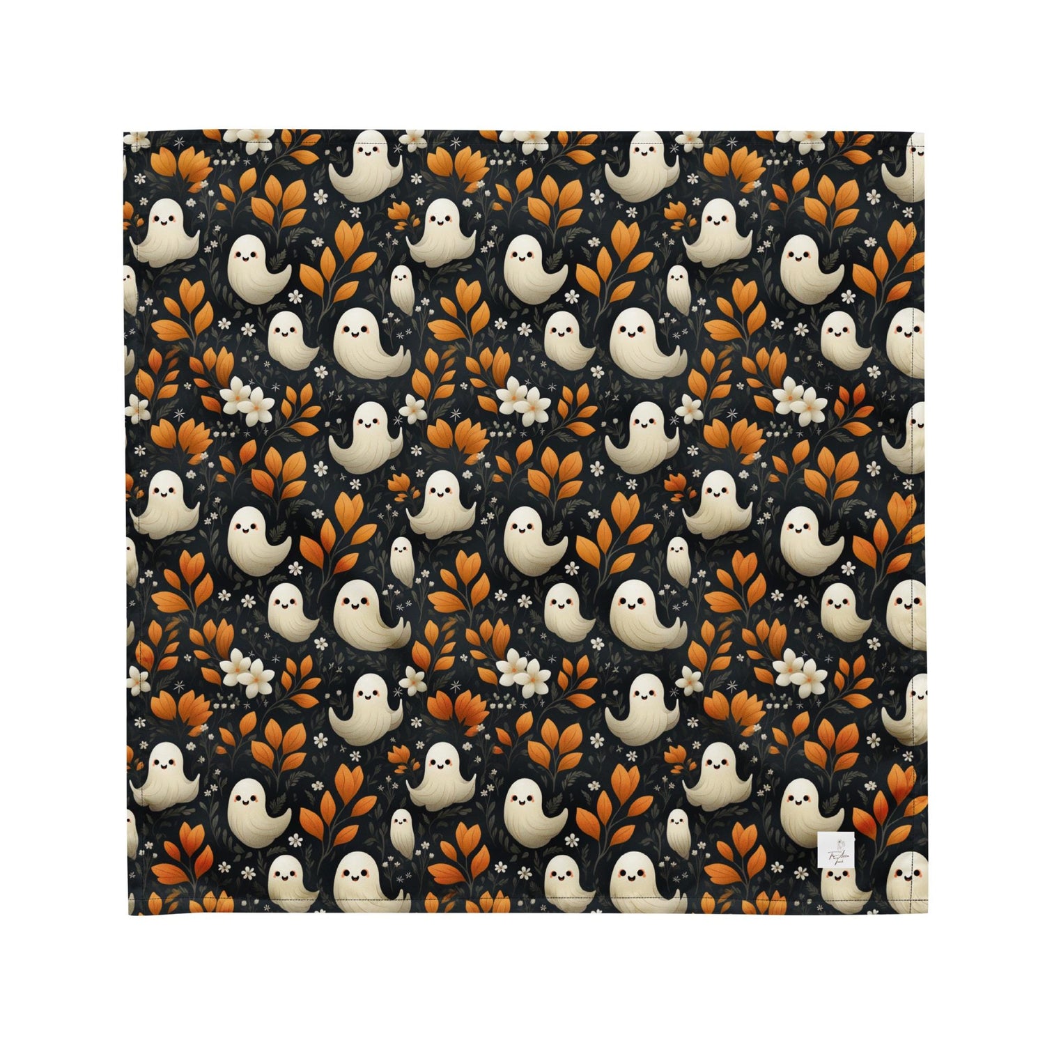 Halloween Pet Bandana all over mini ghosts print stylish casual walk travel designer adorable cat dog human scarf