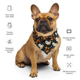 Halloween Pet Bandana all over mini ghosts print stylish casual walk travel designer adorable cat dog human scarf