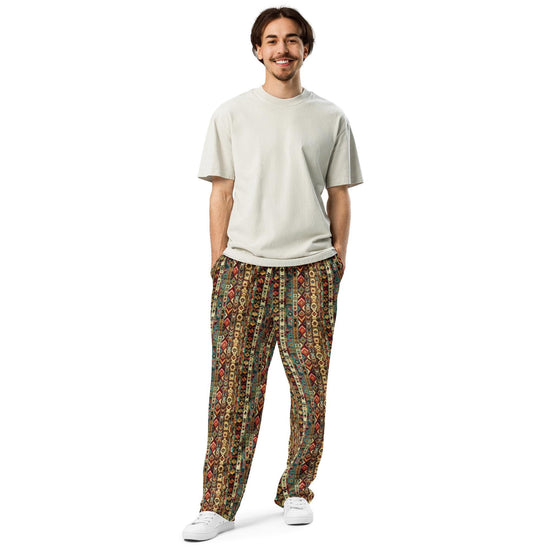 Wide-leg joggers, Unisex fit native all over pattern design casual recycled fabric relaxed all day wear lounge sweat pants