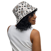 Reversible Bucket Hat | Western Textile Pattern | Casual Streetwear Fashion | Dual Outfit Look