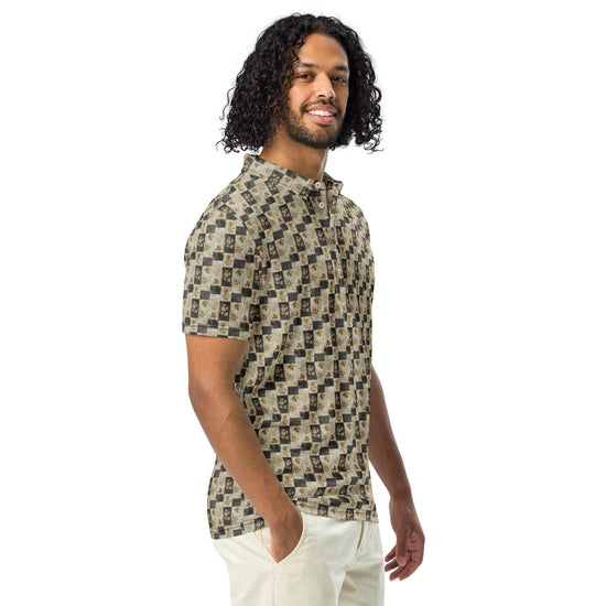 Men’s slim fit polo gothic soft style classy casual dinner minimilist basic pattern fashionista male designer shirt