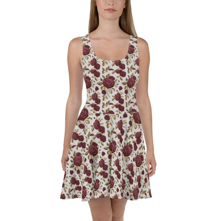 Floral Skater Dress all over print pattern feminine stylish holiday dinner casual date runway classy female wear