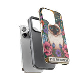 Tough Cases, Iphone 15 cover, Iphone 14 case cover, Burmese Cat, Kitty Tarot Cards, Colorful floral animal designs, conventional gift
