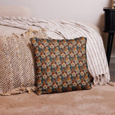 Fall foral pillow all over pattern Autumn design couch bed bench couture stylish warm festive holiday accent cushion