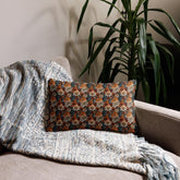 Fall foral pillow all over pattern Autumn design couch bed bench couture stylish warm festive holiday accent cushion