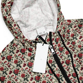 Women’s cropped windbreaker red roses all over print sylish everyday versatile teen adult fashionista clothing all occasion sporty wear