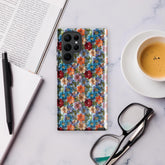 Tough case for Samsung®, Bright colorful floral pattern Android sturdy strong protective phone case great for school work travel